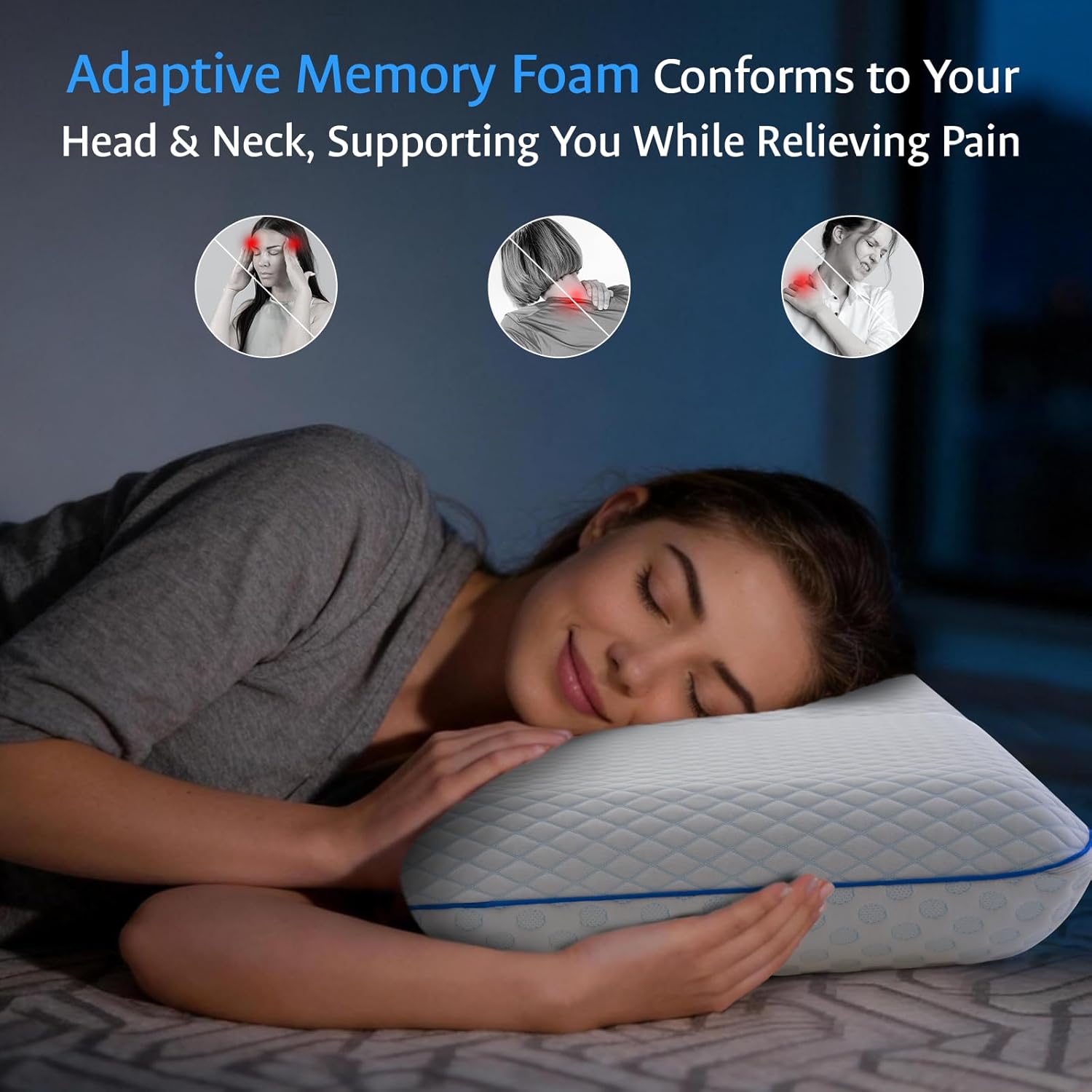 Fulocean Cooling Gel Memory Foam Pillows for Sleeping Standard Size, Bamboo Rayon Bed Pillow for Back Side Sleeper, Medium Firm Contoured S…