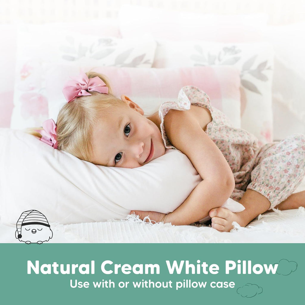 KeaBabies 1-Pack Toddler Pillows 2 Year Old to 5-13x18 Soft Organic Cotton Kids Pillow for Sleeping, Travel, School, Daycare, Nap…
