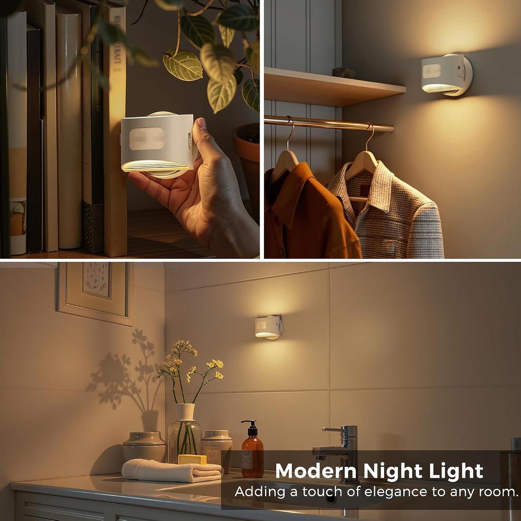 L LOHAS LED Motion Sensor Night Light, Rechargeable Stair Lights Indoor, Portable Warm White Motion Sensor Light Indoor, Battery Operated…