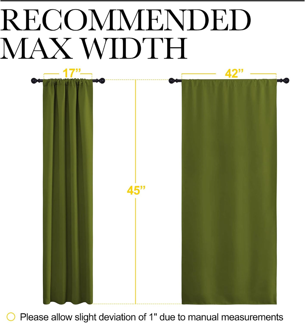 NICETOWN Window Curtains Blackout Drapes, Thermal Insulated Solid Rod Pocket Blackout Draperies for Living Room (1 Pair, 42 by 45 inches…