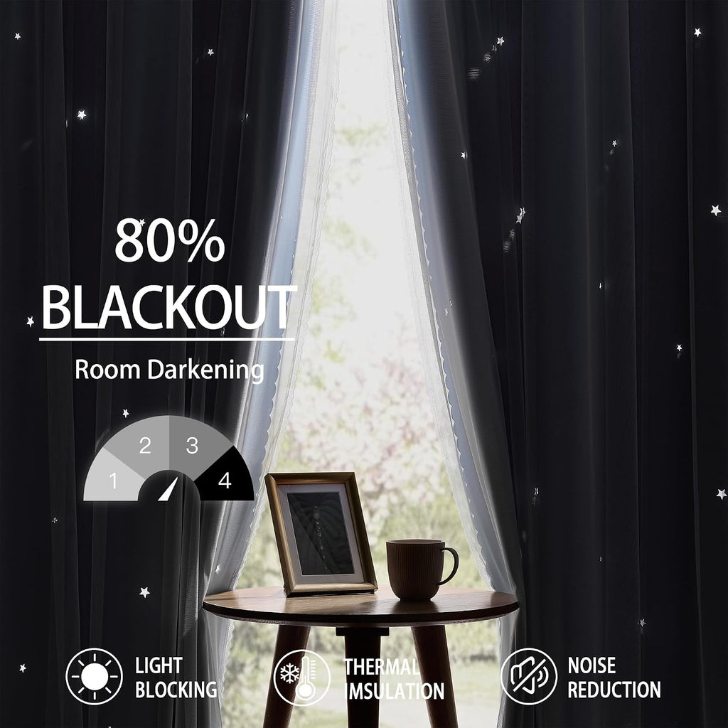 Addsomecolortolife XiDi Blue Curtains for Bedroom, Girls Room Blackout Curtains, Kids Room Darkening Curtains, Light Blue Decor, 1 Panel Li…