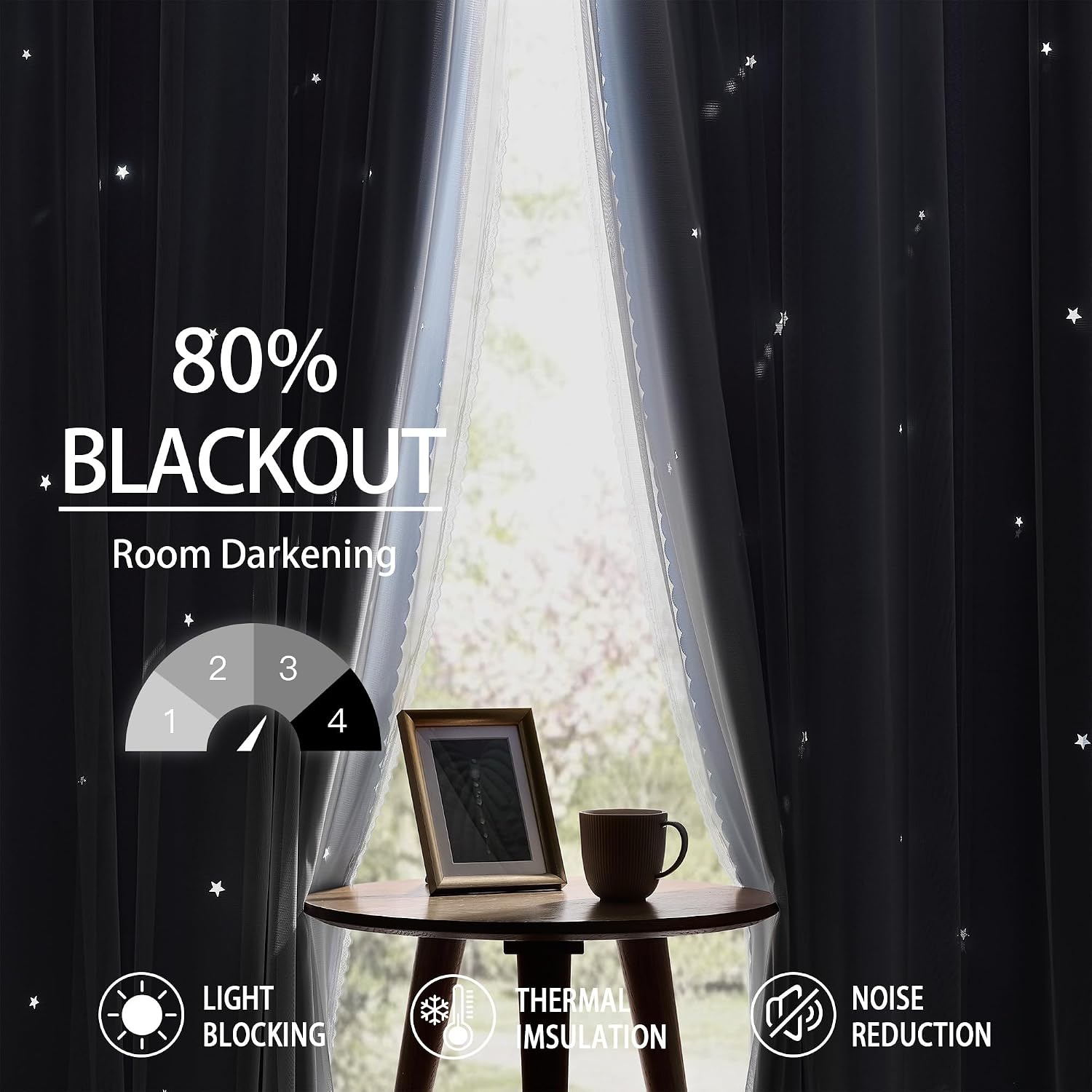 Addsomecolortolife XiDi Blue Curtains for Bedroom, Girls Room Blackout Curtains, Kids Room Darkening Curtains, Light Blue Decor, 1 Panel Li…