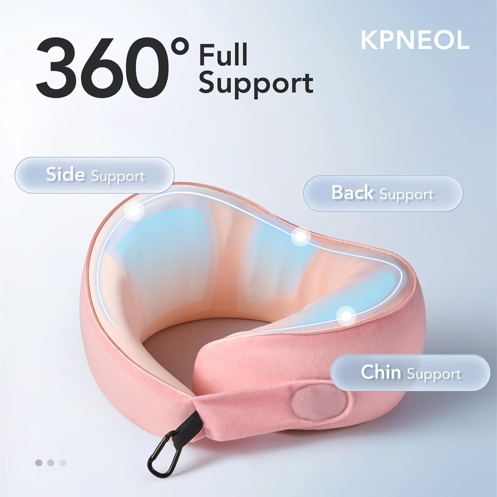 KPNEOL Travel Pillow, 100% Pure Memory Foam Travel Neck Pillow Airplane Neck Support Ergonomic Design for Traveling Suitable for…