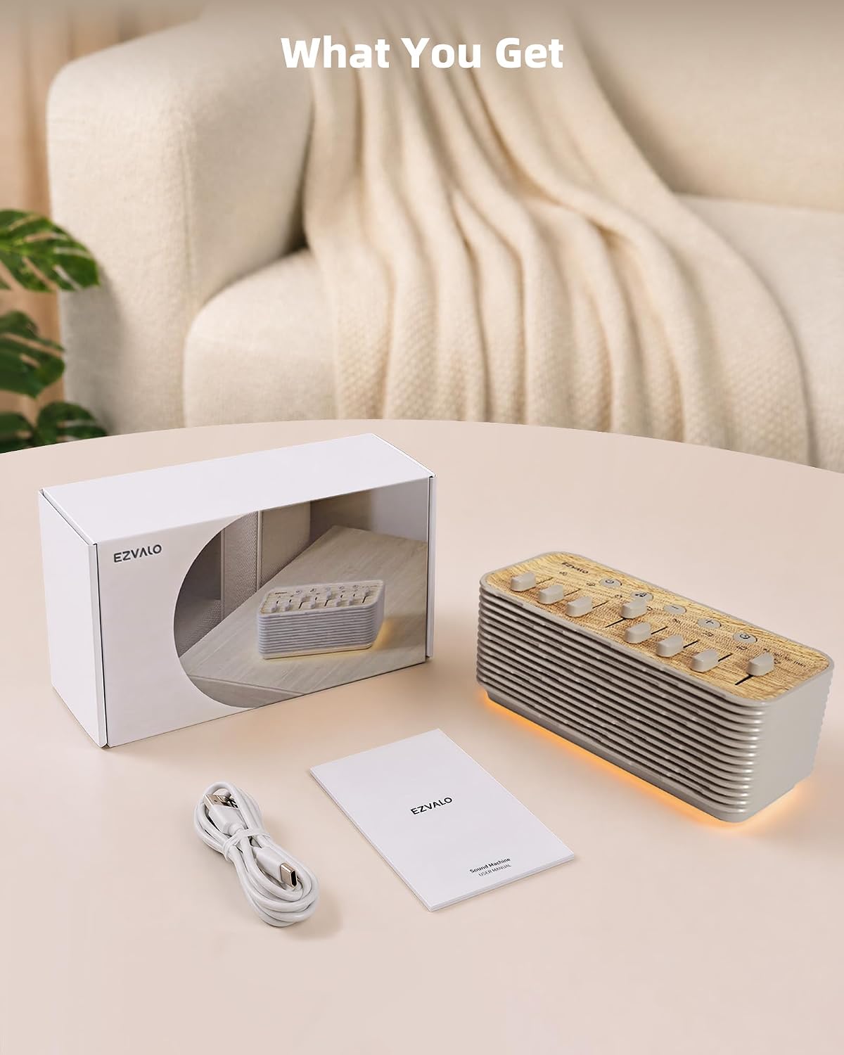 Ezvalo Sound Machine, White Noise Machine for Sleeping, 255+ Sound Combinations, Rechargeable, Breathing Light, Bluetooth Speaker, Sleep Ti…