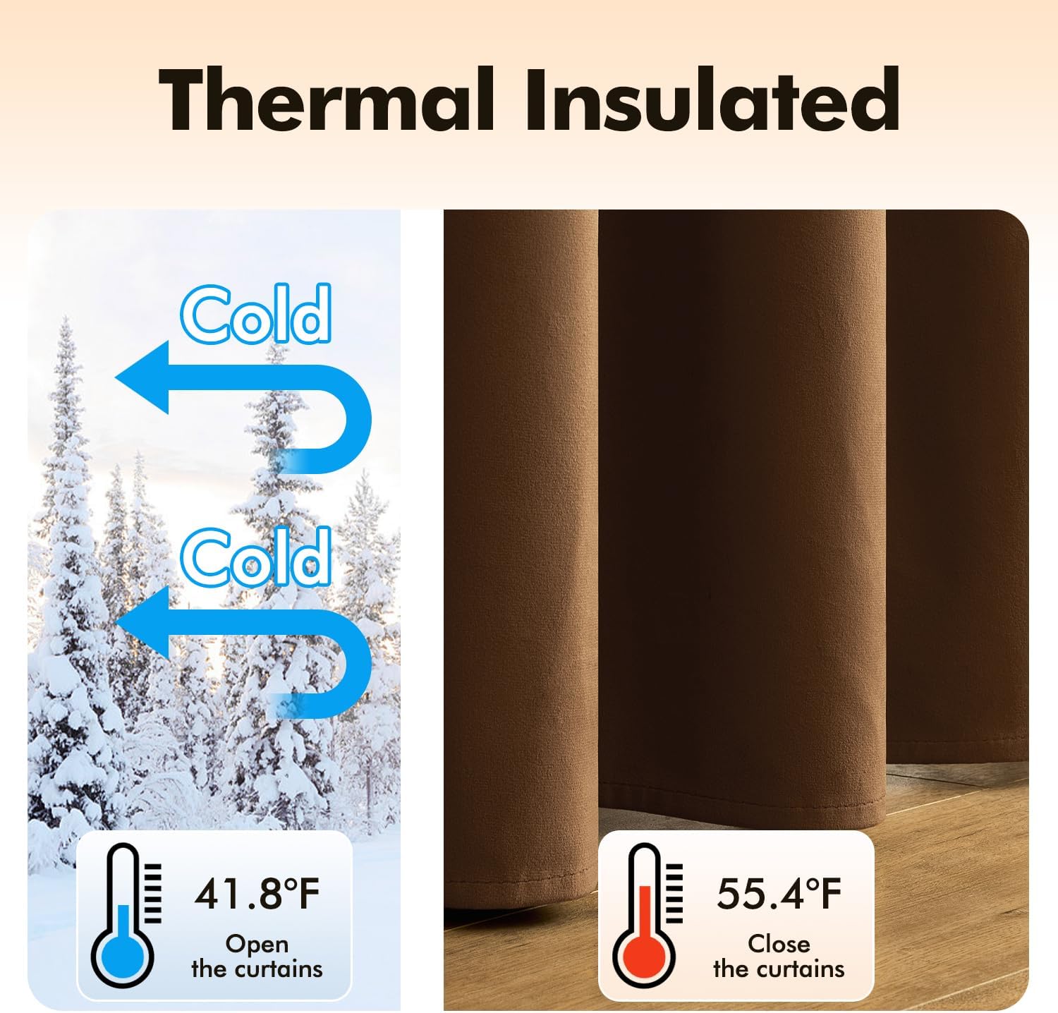 MIULEE Velvet Curtains Chocolate Elegant Grommet Thermal Insulated Soundproof Brown Room Darkening Curtains/Drapes for Classical Living…