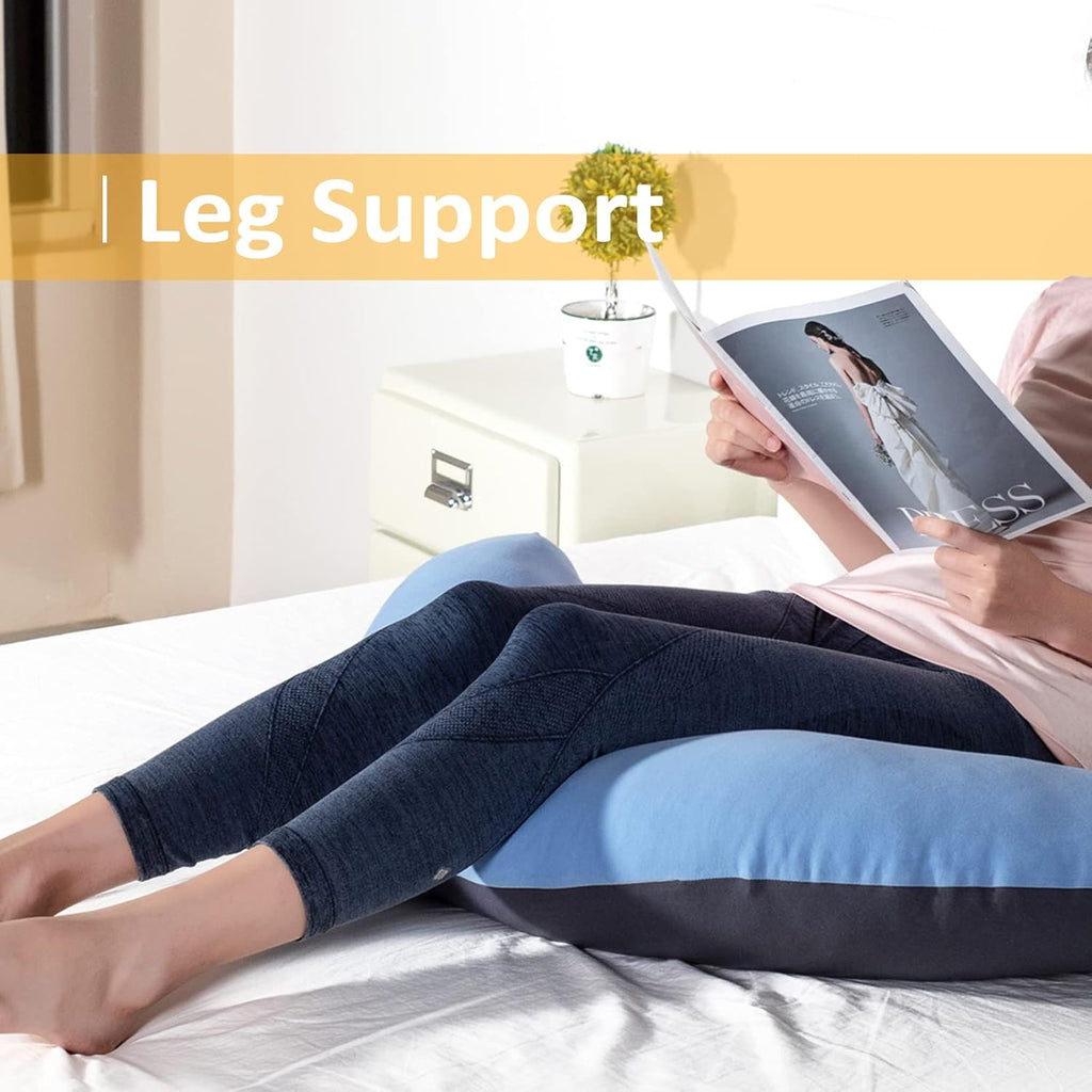 Byriver 39" C Shaped Body Pillow for Side Sleeping Adults Men Women, Hugging Gaming Lap Pillow, Pregnancy Knees Separate Pil…