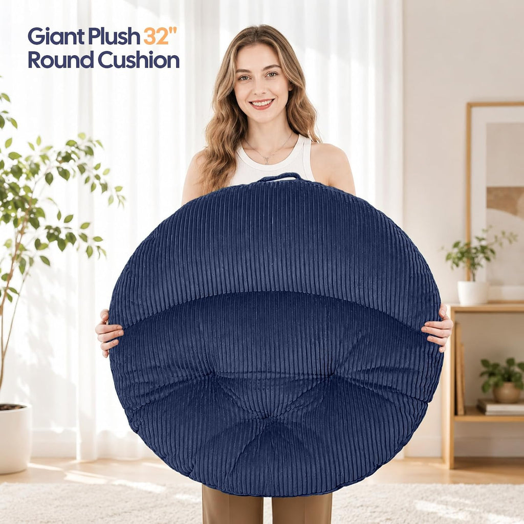 Meditation Cushion, Extra Large Floor Pillow Cushion for Adults, Round Tufted Japanese Meditation Pillow for Tatami Living Room, Yoga…