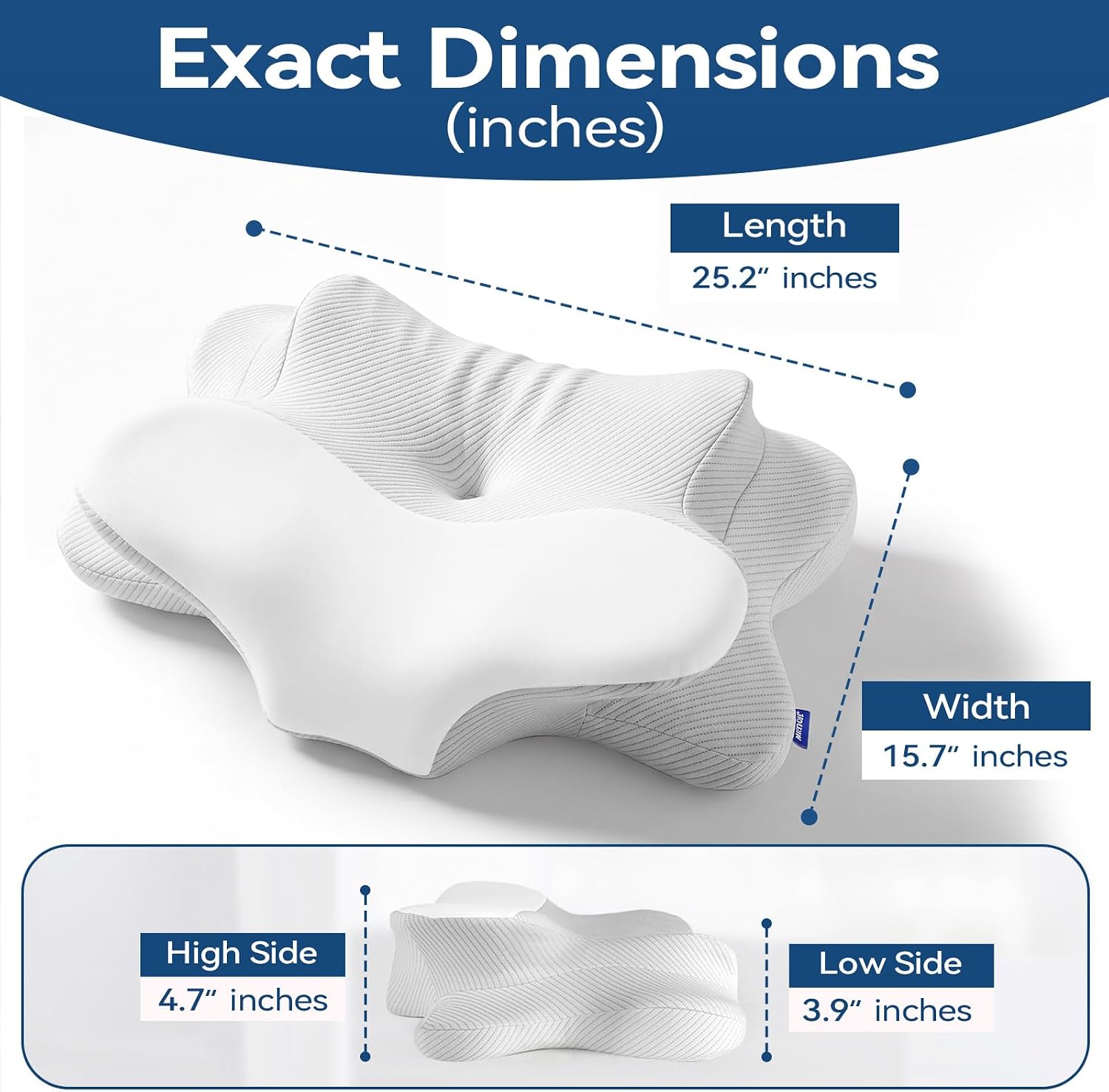 Funccube Cervical Neck Pillow - Memory Foam Pillow for Sleeping, Ergonomic Neck Support Contour Pillows for Side Back Stomach Sleepers, Orth…