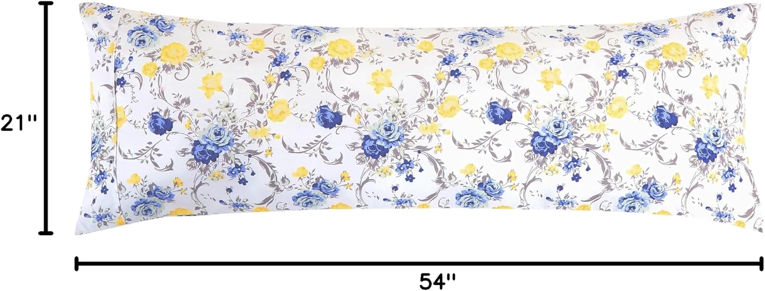 Elegantcomfort Elegant Comfort Ultra Soft 1-Piece Set Floral Print Pillowcases - 1500 Hotel Quality Microfiber, Soft and Smooth Hidden Zipp…