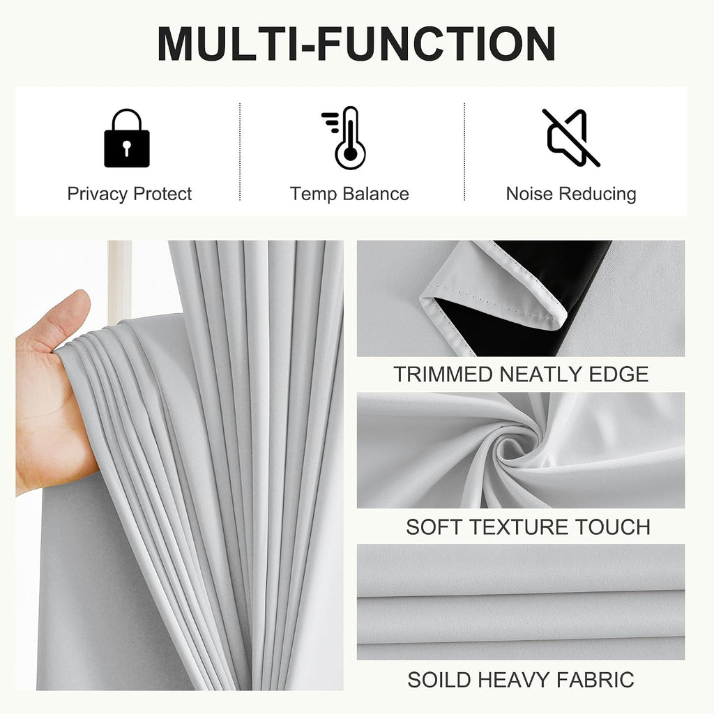 NICETOWN 100% Blackout Short Curtains for Bedroom 63 Inches Long, Grommet Top Living Room Drapes, Thermal Insulated Blackout Curtains 2…