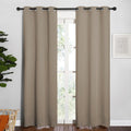 NICETOWN Window Curtain Panels, Thermal Insulated Solid Grommet Blackout Draperies/Drapes for Basement (Taupe, 1 Pair, 34 by 84-inch)