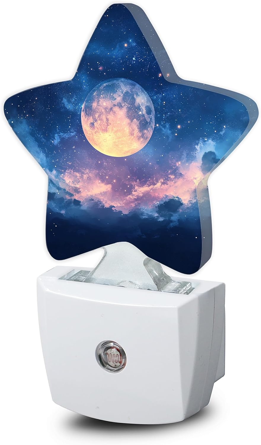 Snowmolle Full Moon Nightlight, Starry Sky Forest Star Night Lights Plug into Wall Decorations for Bedroom Bathroom, Dusk to Dawn Sensor Kitc…