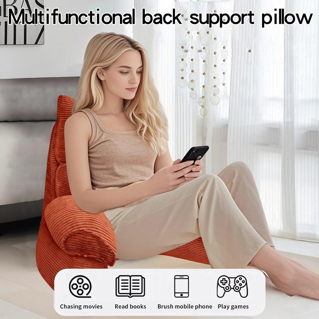 RRPAHWTV Reading Pillow for Bed with High Arm Rests, Back Support Pillow for Sitting Up in Bed with Shredded Memory Foam for Reading, TV…