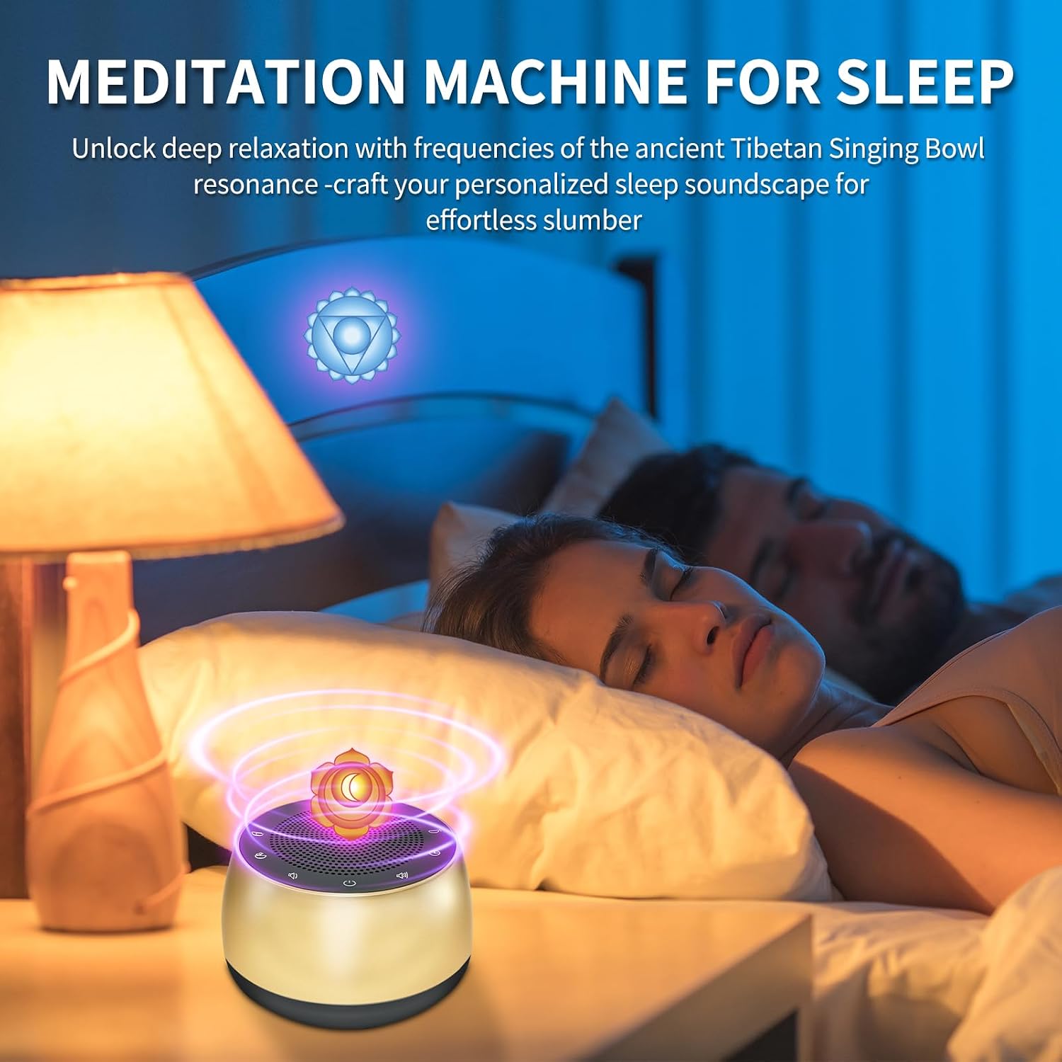 Winish Meditation Sound Machine, Portable Electronic Singing Bowl Frequency Healing,256HZ-432HZ-528HZ 9 Tones Singing Bowl Frequency Generat…