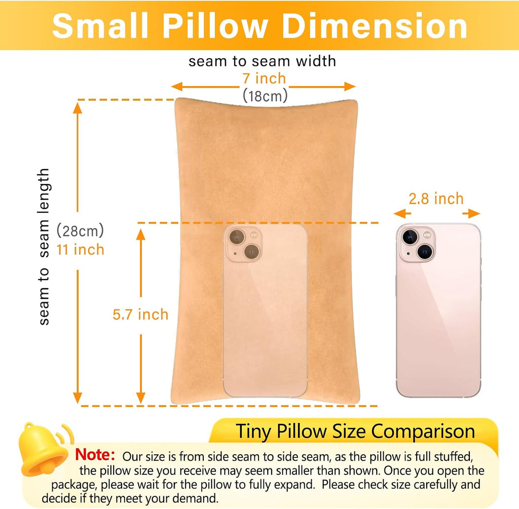 1 MIDDLE ONE 2 Pack Small Pillow, Memory Foam Mini Pillow 11 X 7 Inches for Travel, Sleeping, Nap and Neck, Knee, Lumbar Support, Tiny…