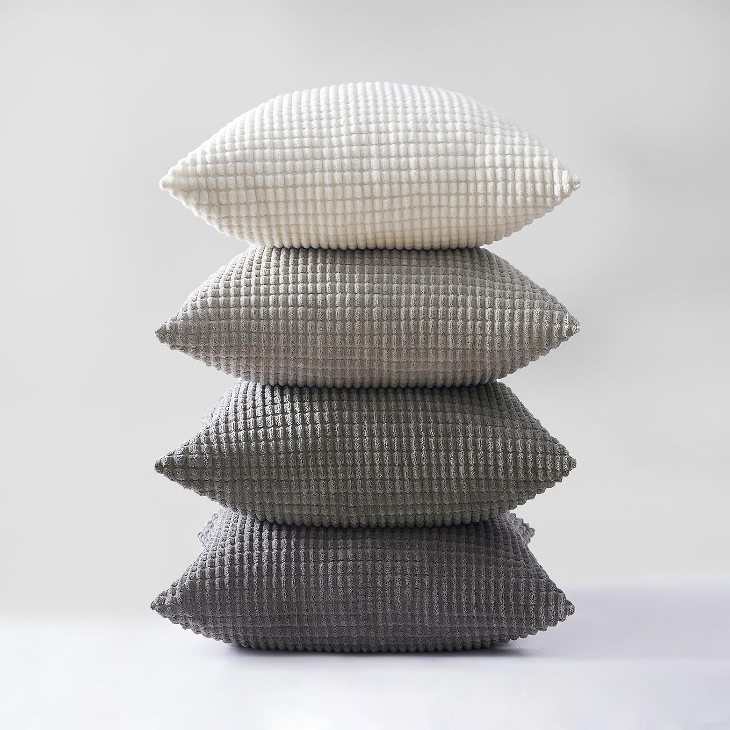Topfinel 4 Packs Grey Decorative Throw Pillow Covers 26x26 Inch for Living Room Couch Bed Sofa, Boho Western Farmhouse Home Decor, Square S…
