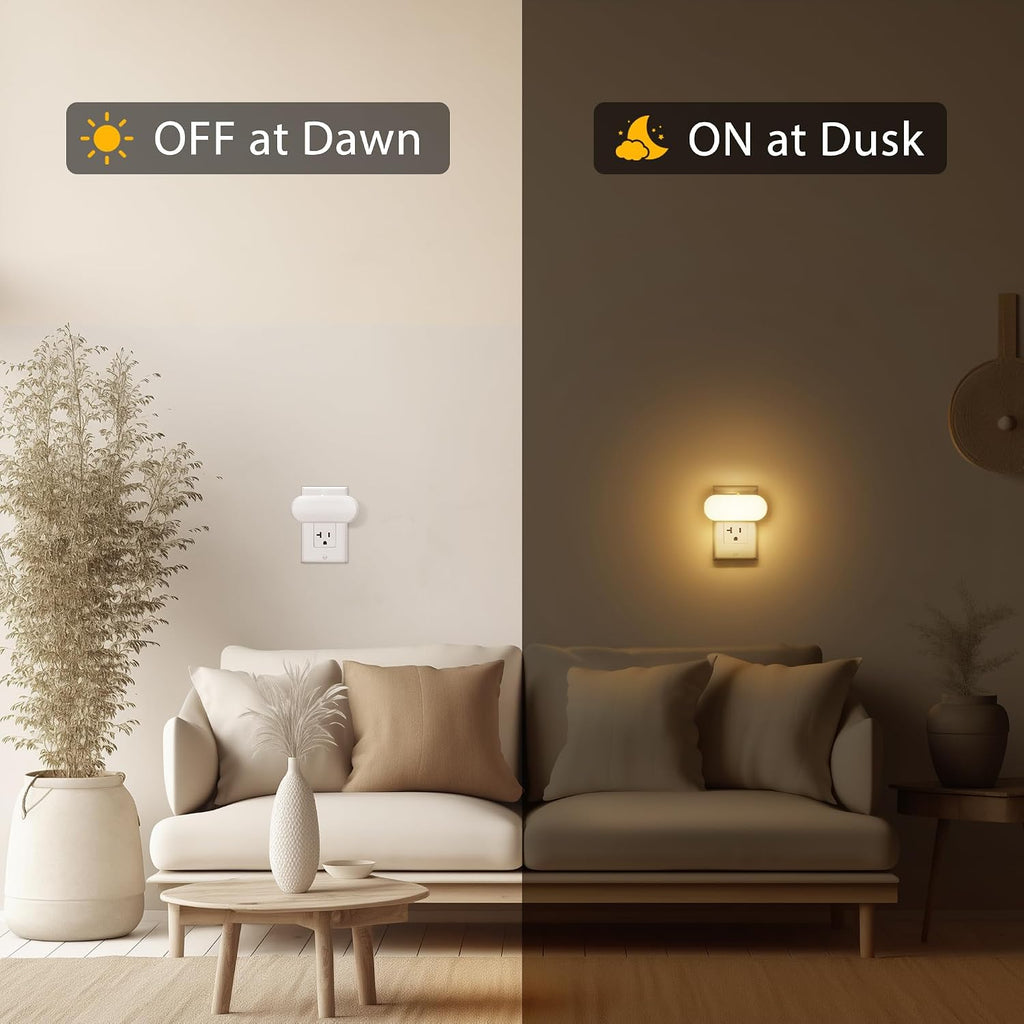 Briignite Led Night Light, Night Lights Plug into Wall, Plug in Nightlight with Dusk to Dawn Sensor Soft White 2Pack, Dimmable Night…