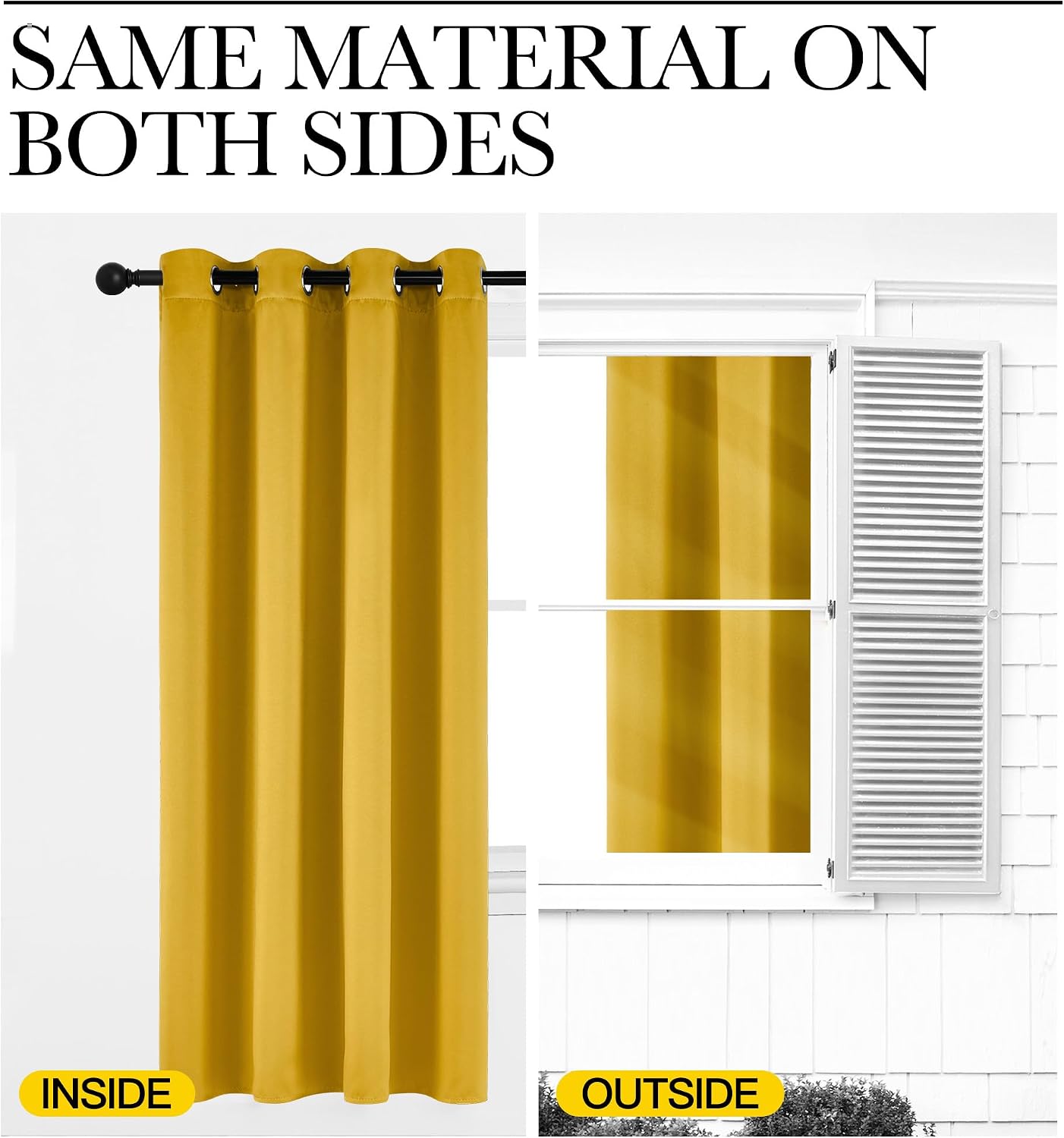 Nicetown Gold Curtains 84 inches Long Blackout for Bedroom, Grommet Thermal Drapes Room Darkening Window Treatments for Living Room, W52 x…