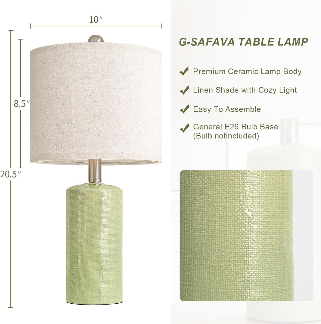 G-SAFAVA 20.5" Small Table Lamps for Living Room Lamp Single Ceramic Lamps for Bedroom Bedside Lamps Modern Boho Lamps for Night Stands…