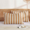 Merryword Khaki Striped Pillowcases, 100% Cotton Pillow Cases, Queen Size Pillowcases, Luxury Linen Like Pillowcase, Soft Breathable Stripe…