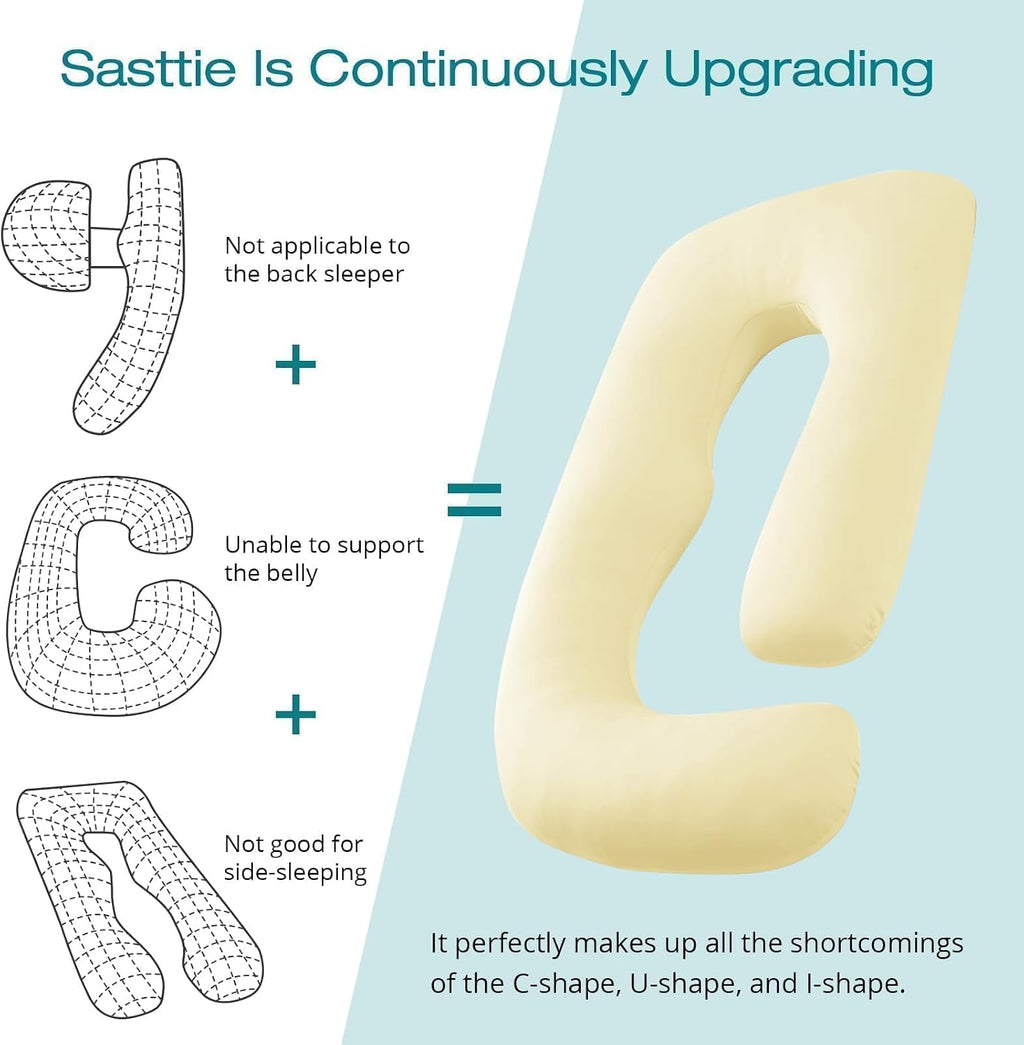Sasttie Pregnancy Pillows for Sleeping, U Shaped Cooling Full Body Pregnancy Must Haves, 57 Inch Maternity Pillow for Pregnant Women, Pillo…