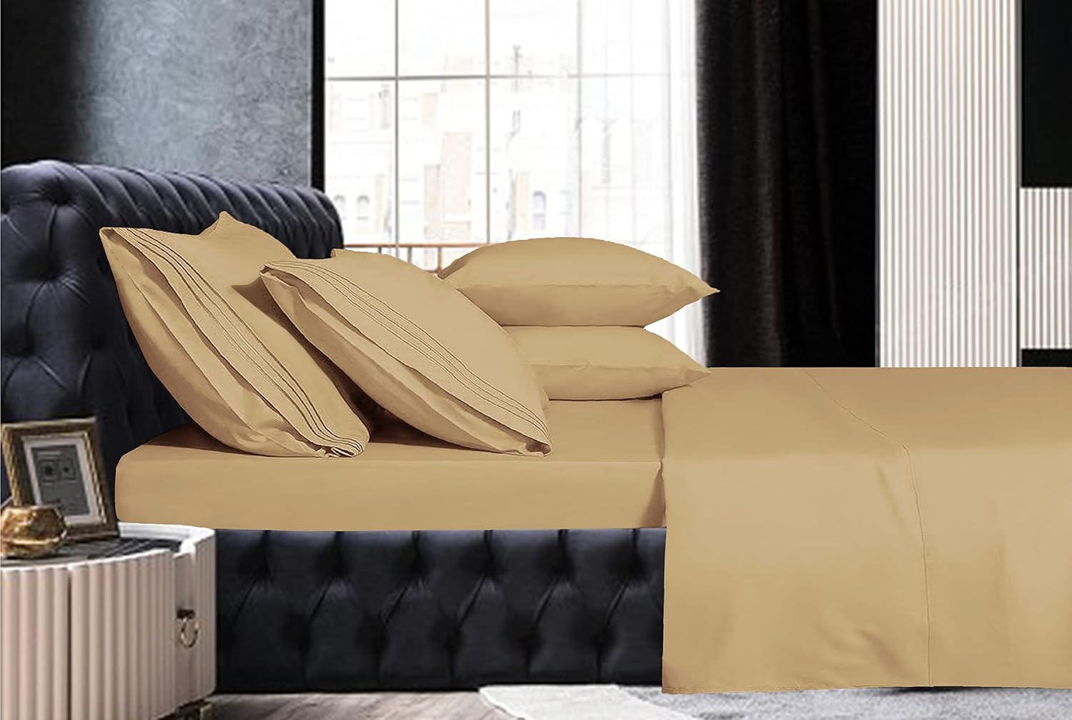 MocassiLuxuryBedding Mocassi Queen Sheet Set - Luxury Hotel 1800 Premier Bedding Sheets & Pillowcases - Ultra Soft Breathable & Cooling Bed…