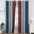 Estelartextiler Estelar Textiler Burgundy Red and Navy Blue Ombre Blackout Curtains 84 Inches Long for Living Room, Energy Saving Thermal I…
