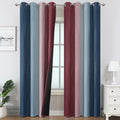 Estelartextiler Estelar Textiler Navy Blue and Burgundy Red Ombre Blackout Curtains & Drapes for Living Room, Thermal Insulated Grommet Ene…