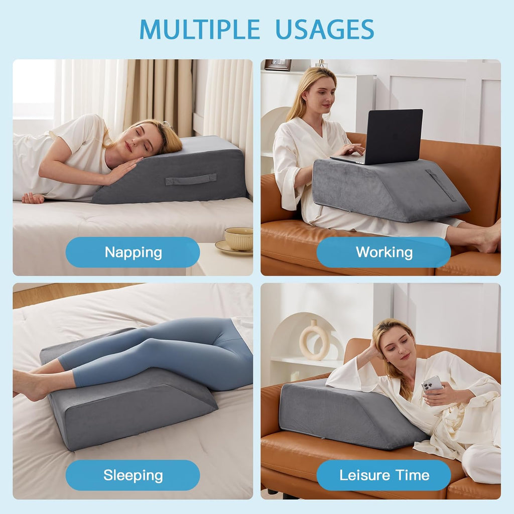 MEGCXIT Leg Pillow Elevation Blood Circulation, Leg Wedge for Elevation for Swelling, Leg Elevating Pillow for After Surgery Memory Foam…