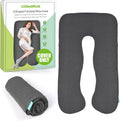 COSMOPLUS Pregnancy Pillow Cover U Shaped Full Body Pillow Case Cover for Maternity, Stretchy Cool Breathable Jersey Fabric, Provides…
