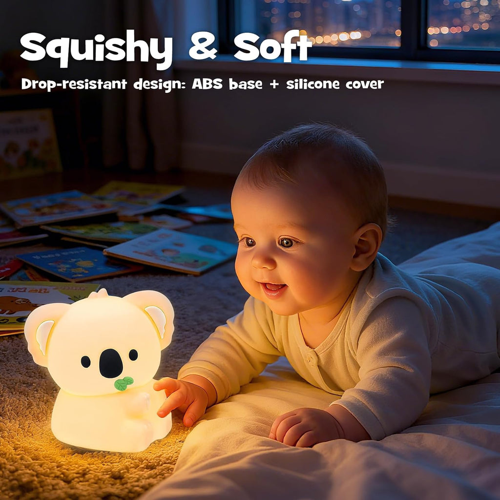 Squishy Koala Night Light with RGB Mode Cute Cuddly Koala Light 3 Brightness Adjustable Nursery Breastfeeding Nightlight Rechargeable…