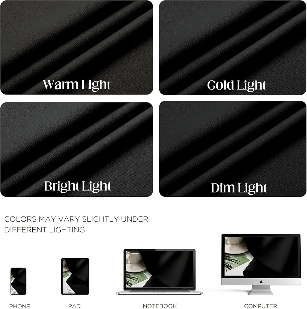 CUCRAF Black Blackout Curtains 72 inch Length 2 Panels Set, Room Darkening Drapes for Living Room Bedroom, Thermal Insulated Light…