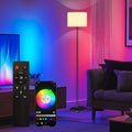 Qaubauyt Smart LED Floor Lamp with APP Control & RGB Colors - Dimmable Standing Lamp for Living Room, Bedroom, Gaming - Remote, Timer, 9W…
