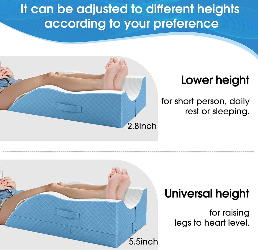 TranquilRelax TranquilRelax Elevation Pillows for Leg After Surgery, Memory Foam Adjustable Wedge Pillow for Injury or Rest, Ankle P…