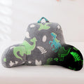 Aimuan Reading Pillow Glow in The Dark Bed Rest Wedge Kids Glow Backrest Pillow Dinosaur Print with Arms Back Support for Sitting Up in…