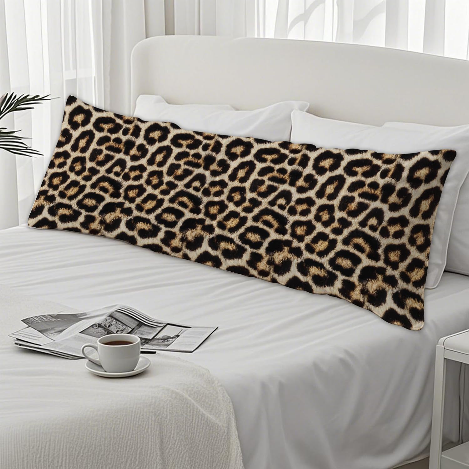 Cheetah Print 20x54 Body Pillow Cover, Leopard Room Decor, Y2k Wild Animal Cheetah Print Decorative Long Body Pillow Cases for Girls…