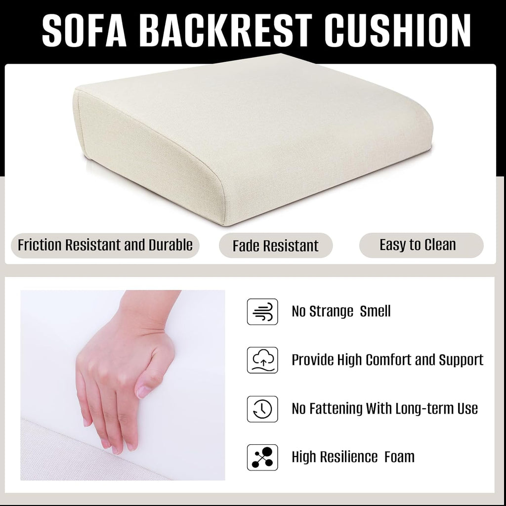 MMuteTouch Couch Back Cushions Pillows, Wedge Pillow for Couch & Bed, Back Lumbar Support Pillow, High-Density Foam Backrest Cushion with L…