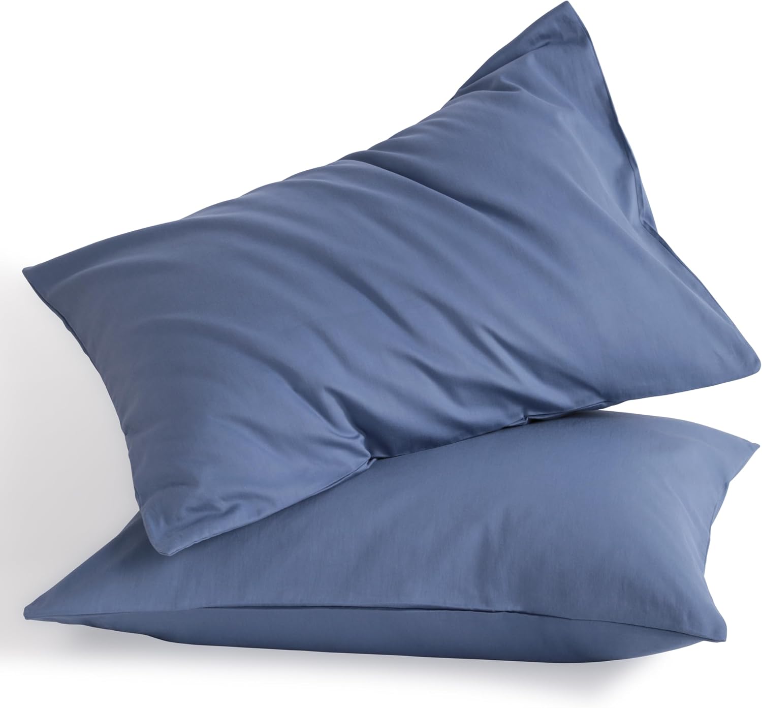 Ntbay Standard Cotton Pillowcases - Envelope Closure 20x26 Pillowcases Set of 2, Breathable and Soft Bed Pillow Cases, Denim Blue Cotton Bl…