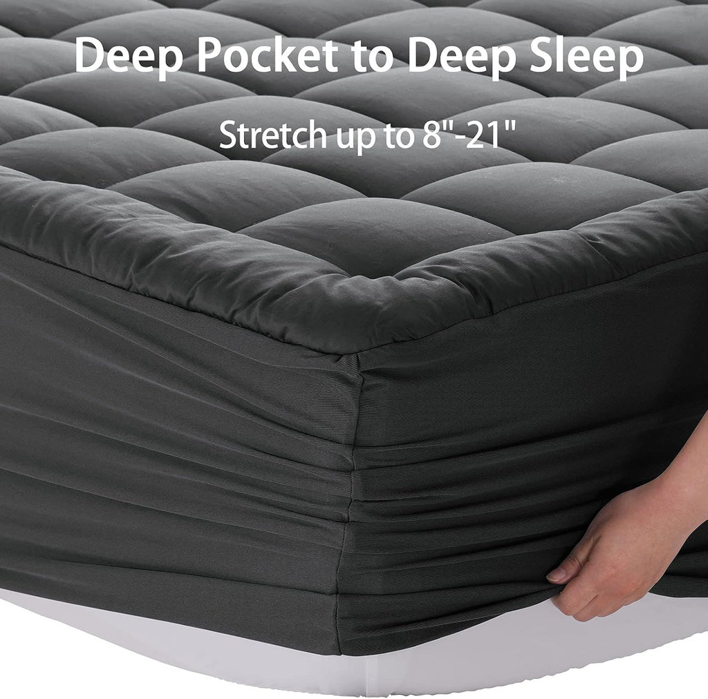 EASELAND Full Size Mattress Pad Pillow Top Cover Quilted Fitted Protector Cotton Top 8-21" Deep Pocket Cooling Mattress Topper (54x75…