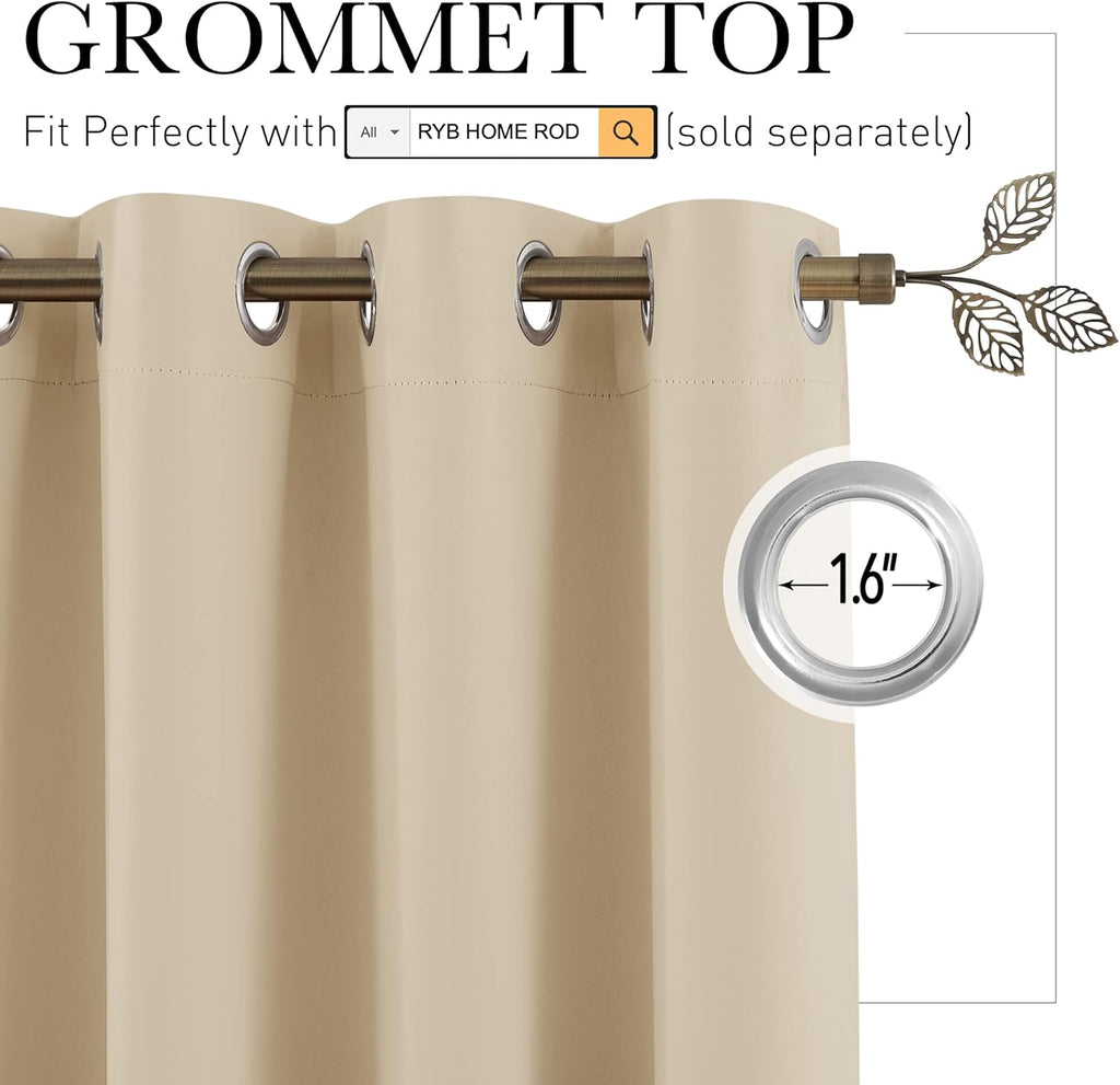RYB HOME Blackout Vertical Blind - Large Room Divider Curtain Noise Barrier Privacy Energy Efficiency Drape for Patio Sliding Glass Door…