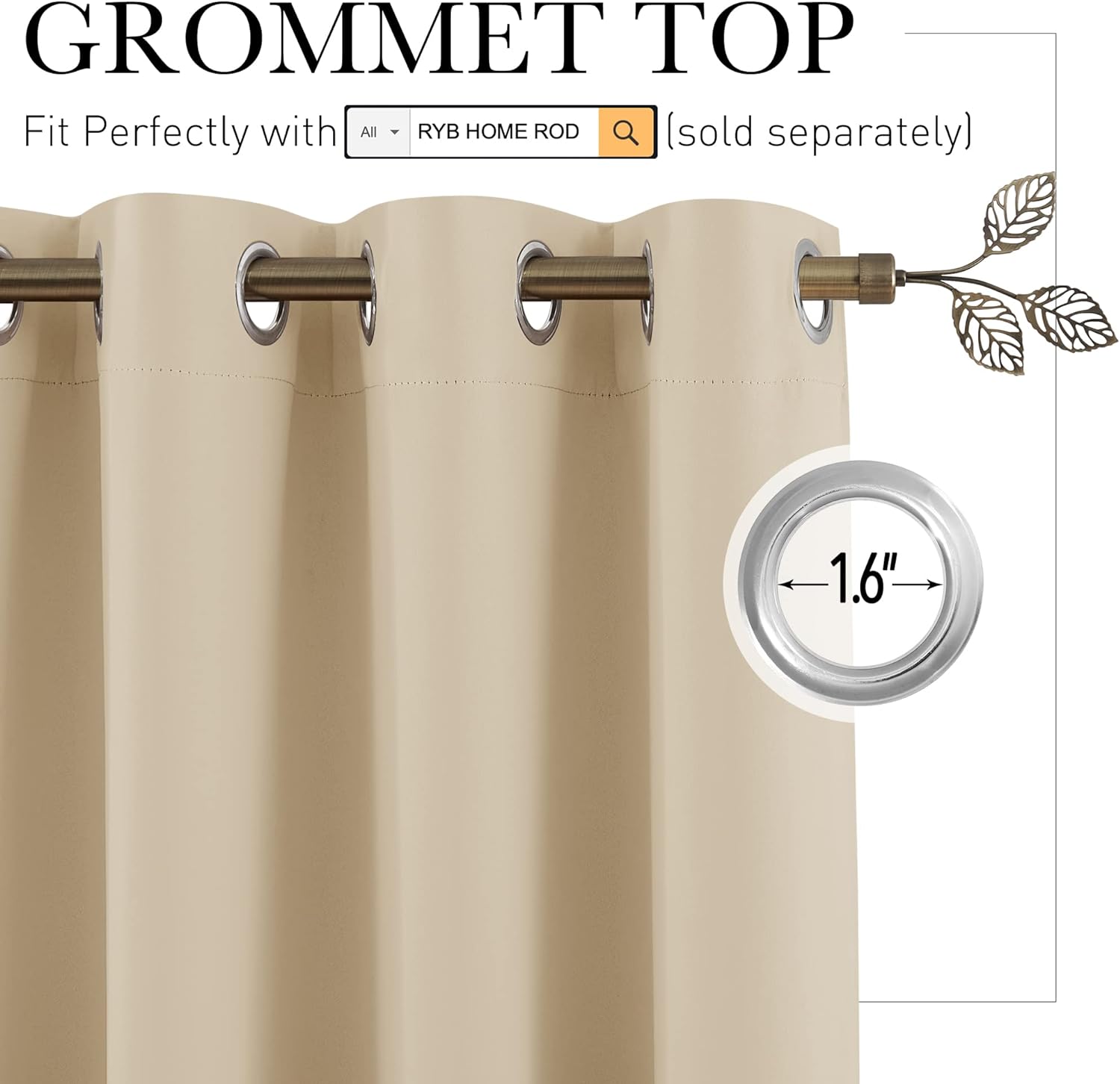 RYB HOME Blackout Vertical Blind - Large Room Divider Curtain Noise Barrier Privacy Energy Efficiency Drape for Patio Sliding Glass Door…