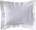 JacarandaLiving Jacaranda Living Embroidered Boudoir Pillow Cover – Handcrafted Embroidery, Fine Italian Cotton, 12" x 16" Decorative Pillo…