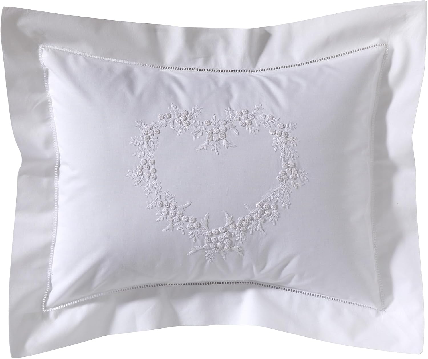 JacarandaLiving Jacaranda Living Embroidered Boudoir Pillow Cover – Handcrafted Embroidery, Fine Italian Cotton, 12" x 16" Decorative Pillo…