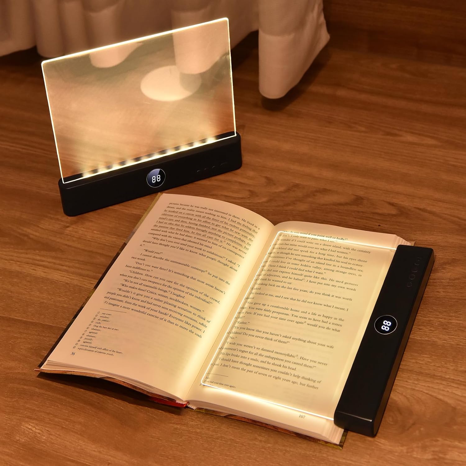 LED Book Light and Night Light 2 in 1, 3 Color Temperatures & Stepless Dimming, USB Rechargeable Reading Light with Timer for Night…