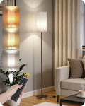 64.2'' Dimmable Floor Lamp for Living Room with Remote and Foot Switch, Corner Floor Lamp for Bedroom, Includes 10W A19 Bulb, Modern…