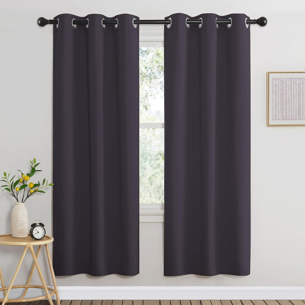 Nicetown Blackout Window Curtains 72 inches Long, Thermal Insulated Grommet Room Darkening Window Treatments for Bedroom/Living Room, Greyi…
