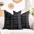 BONSTRAP Black and White Decorative Throw Pillows Covers for Couch Boho Square Accent Pillows Cover 12 x 12 Inch for Living Room Bed…