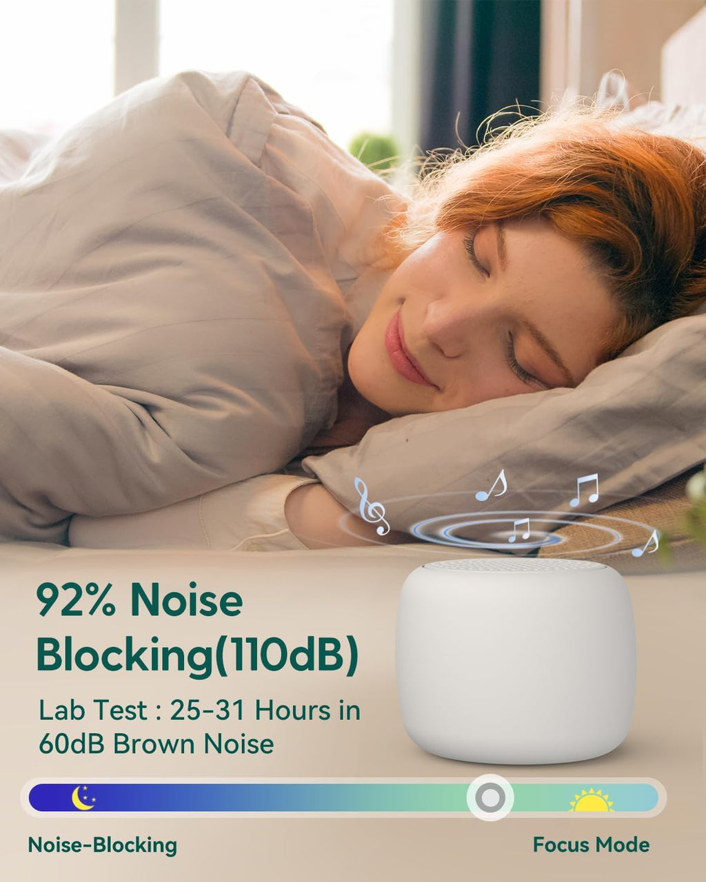 Babelio White Noise Sound Machine for Adults Kids Baby, Mini, 15 Non-looping Sounds, Timer, Memory Function, Easy to Pocket and Travel…