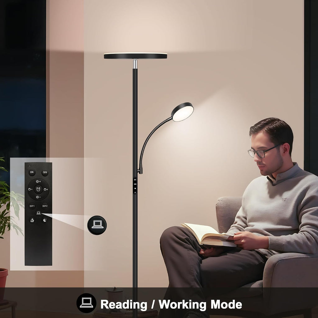 Floor Lamp-42W/4200LM Super Bright Floor Lamp, Dimmable 2-in-1 LED Floor Lamp for Bedroom, Torchiere Floor Lamps with Remote & Touch…