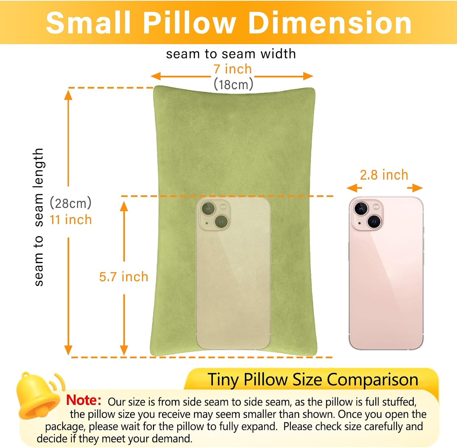 1 MIDDLE ONE 2 Pack Small Pillow, Memory Foam Mini Pillow 11 X 7 Inches for Travel, Sleeping, Nap and Neck, Knee, Lumbar Support, Tiny…